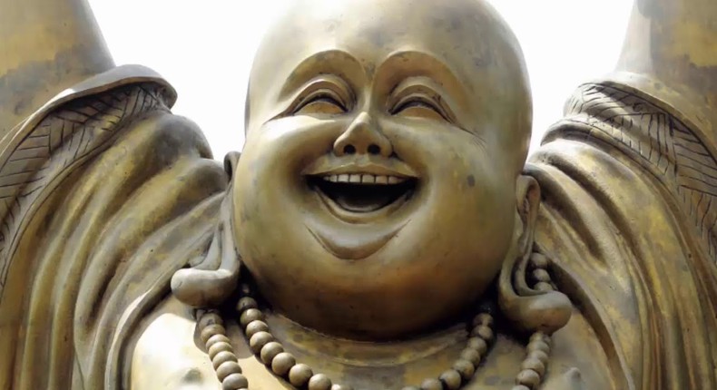 The smiling buddha is currently trending on Nigerian Twitter but it actually has nothing to do with luck (Youtube/HGA)