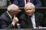 Antoni Macierewicz i Jarosław Kaczyński w Sejmie