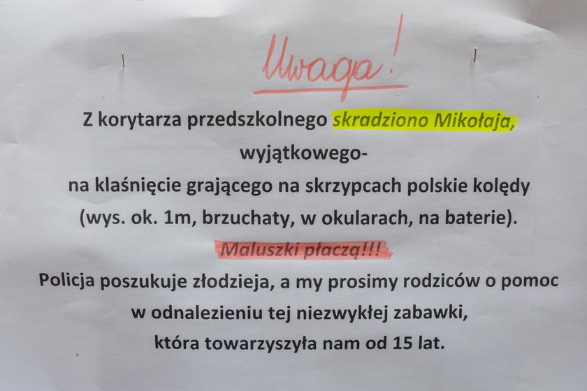 Złodziej oddał naszego Mikołaja