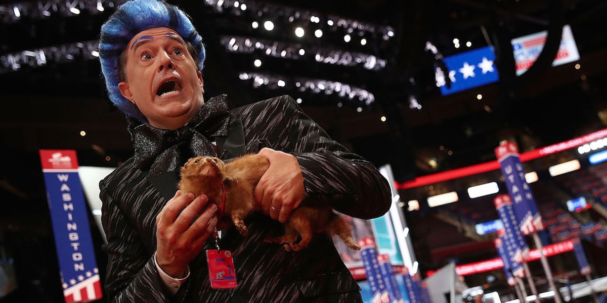 Stephen Colbert crashes the 2016 RNC in Cleveland, Ohio.