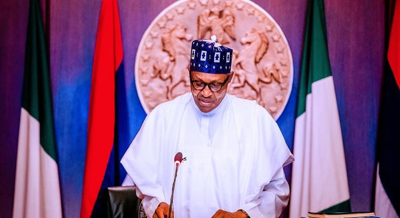 President Muhammadu Buhari presiding over a FEC meeting. (Tolani Alli)