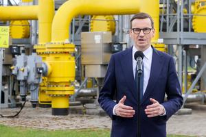 27 kwietnia 2022 r., Rembelszczyzna. Konferencja premiera Mateusza Morawieckiego nt. przerwy w dostawach gazu przez rosyjski Gazprom