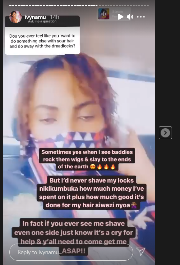 Ivy Namu's response in a Q&A with her fans