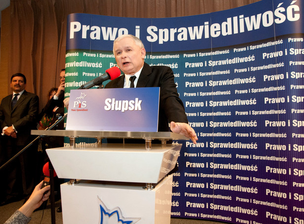 Prezes Prawa i Sprawiedliwości Jarosław Kaczyński podczas spotkania w Słupsku. Fot. PAP/Jan Dzban