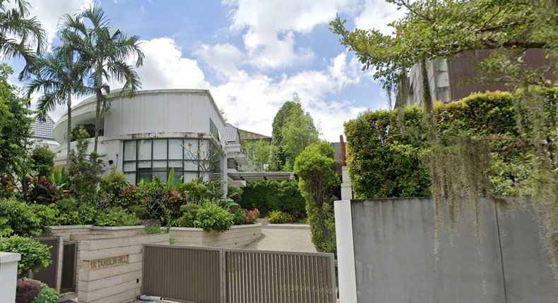 A screen grab from Google Maps Street View depicting a Good Class Bungalow belonging to former oil tycoon Lim Oon Kuin, better known as OK Lim, in Tanglin Hill, Singapore. In land-scarce Singapore, Good Class Bungalows, or GCBs, are rare and incredibly expensive.Google Maps