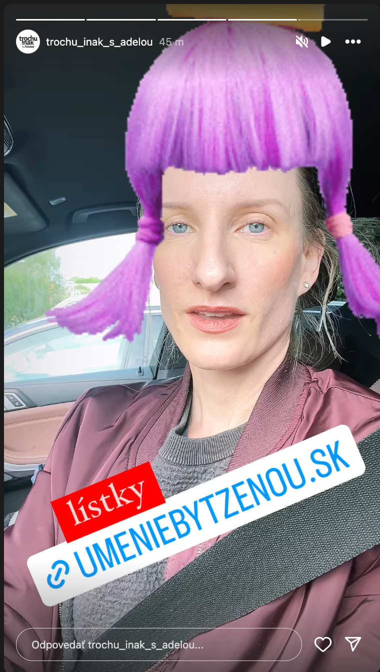 Slovenská moderátorka Adela Vinczeová na Instagrame.