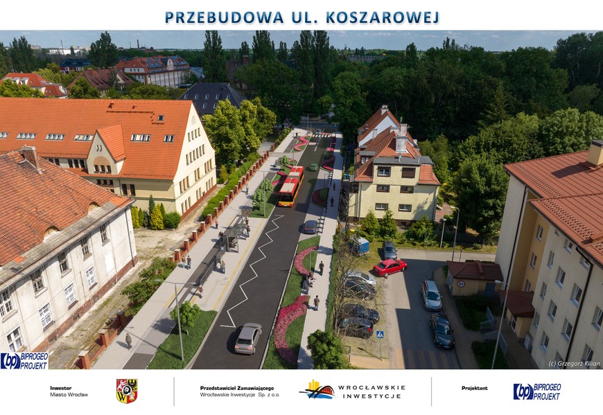 Na ulicy Koszarowej powstaną nowe chodniki po obu stronach i wygodna dwukierunkowa droga dla rowerów