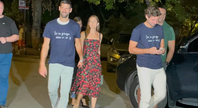 Jelena sa Novakovm i Markom Đokovićem