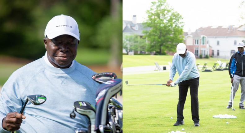 Asantehene plays golf with Chairman of the Memphis in May International Festival (Photos)
