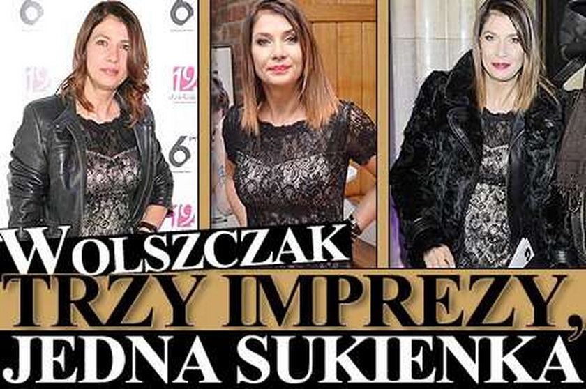 Wolszczak. Trzy imprezy, jedna sukienka