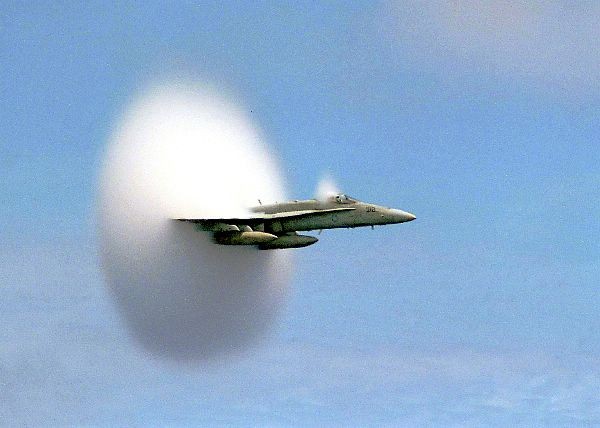 F/A-18 Hornet breaks the sound barrier