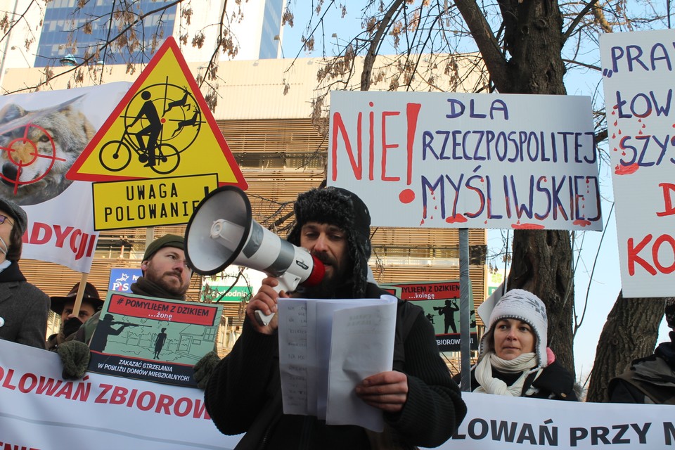 Protest przeciwko zmianie w Prawie łowieckim. Piotr Halicki 8