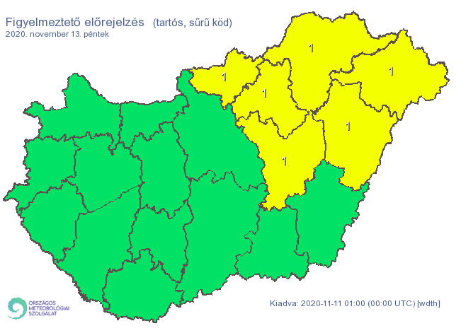 Pénteken már csak a ország észak-keleti részét fogja fenyegeti a sűrű köd. /Fotó: Országos Meteorológiai Szolgálat