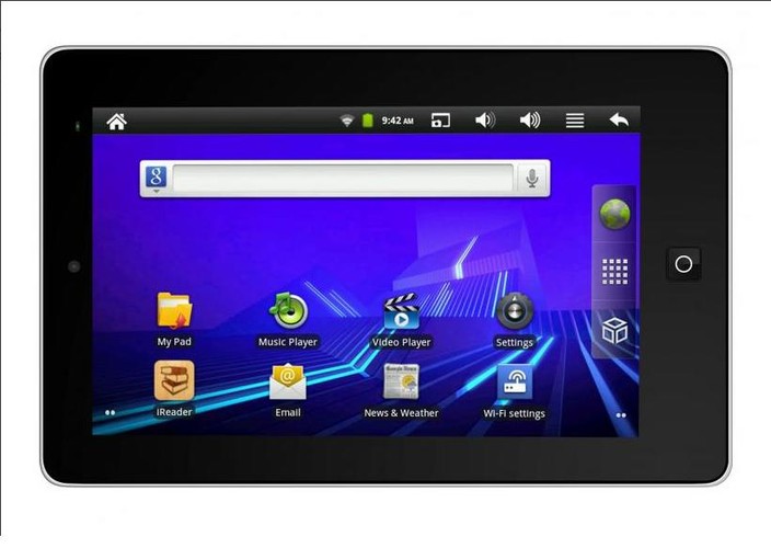 Goclever Tab I71 (200 zł)
Tablet z systemem operacyjnym Android 2.3 oraz wyświetlaczem o przekątnej 7 cali i rozdzielczości 800 x 480 pikseli. Wyposażony w procesor iMAP X220 ARM11 1GHz.