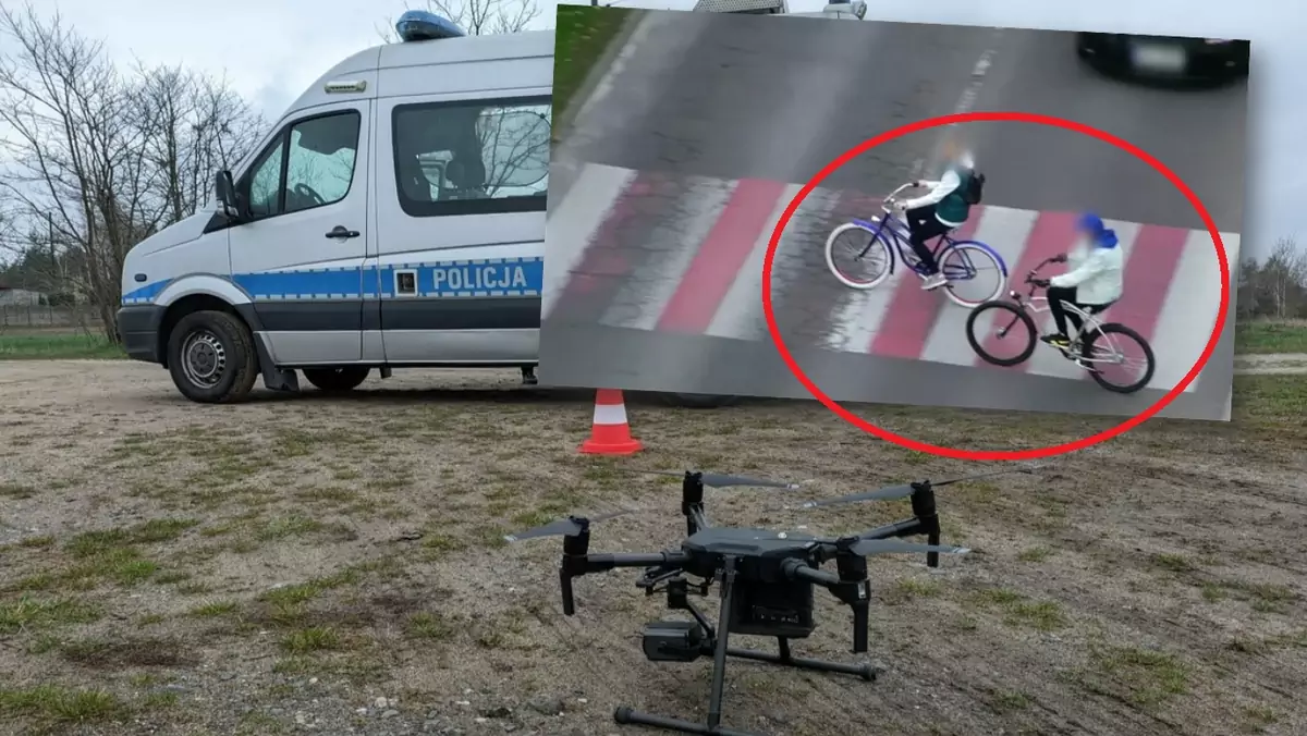 Policyjny dron obserwował uczestników ruchu w Chełmie