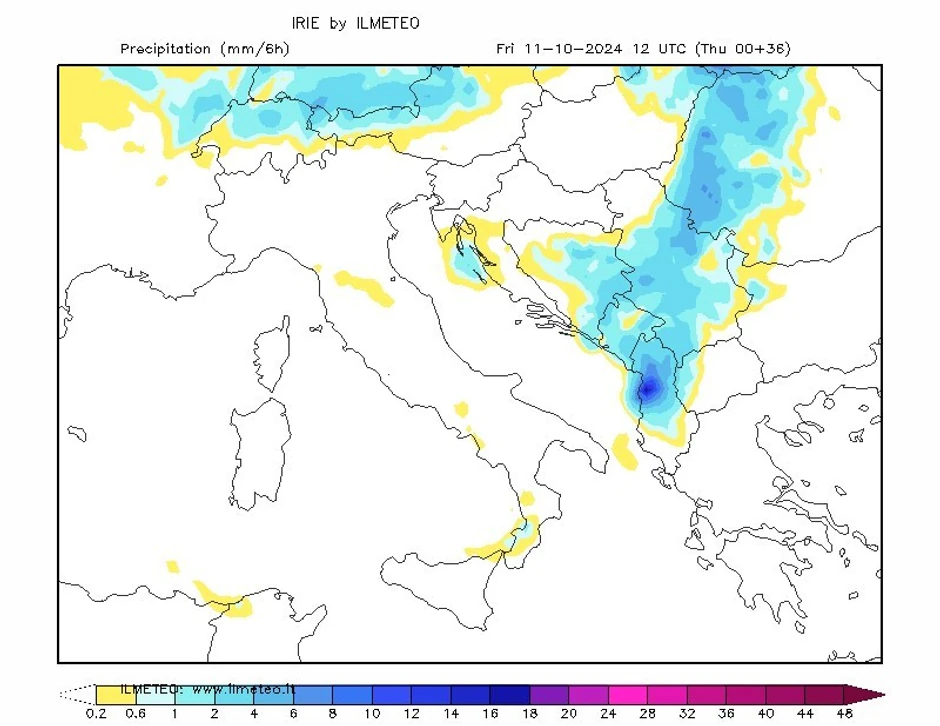 Pljuskovi u petak u podne