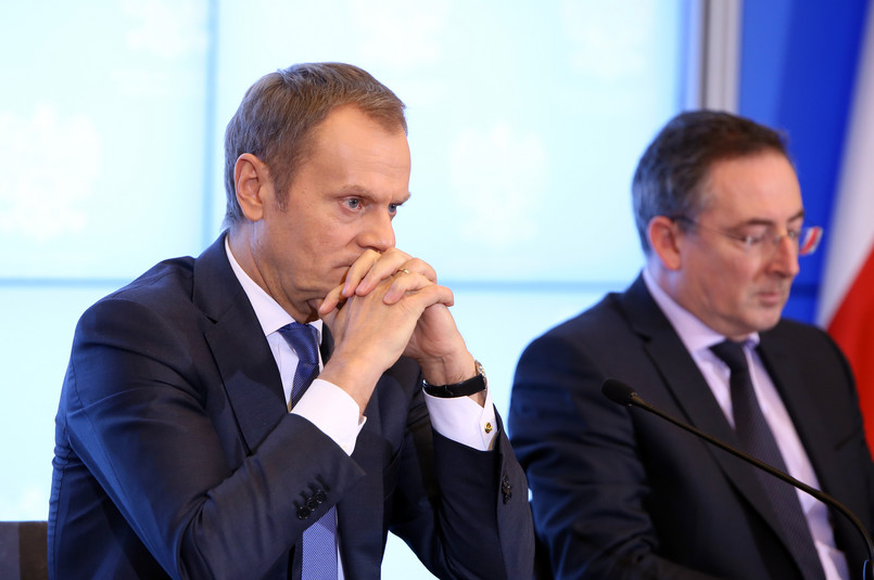 Donald Tusk i Bartłomiej Sienkiewicz