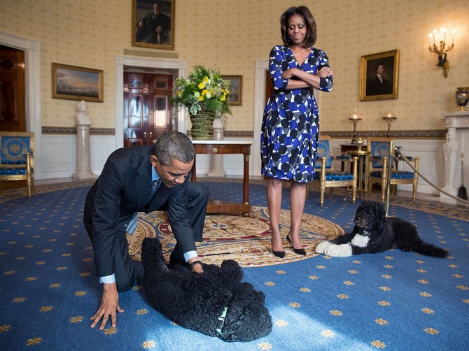 Barak i Mišel Obama, Sani i Bo