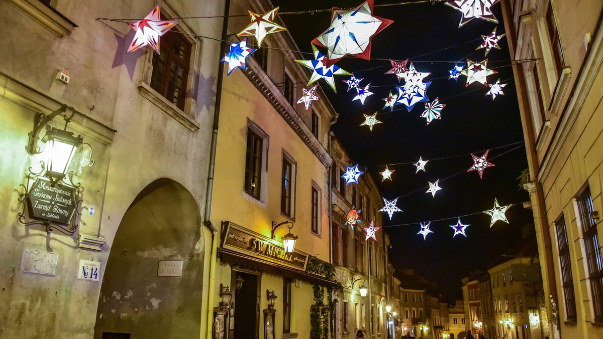 Bożonarodzeniowe iluminacje w centrum Lublinia