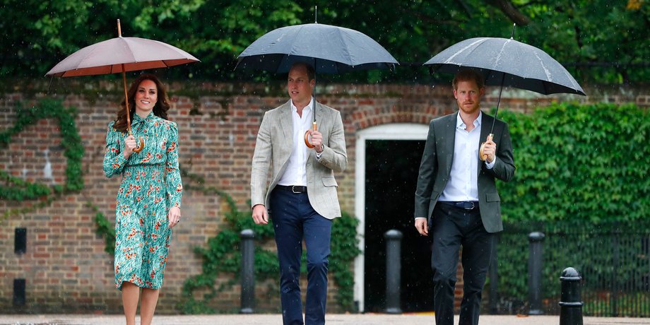 The trio tour the memorial garden.