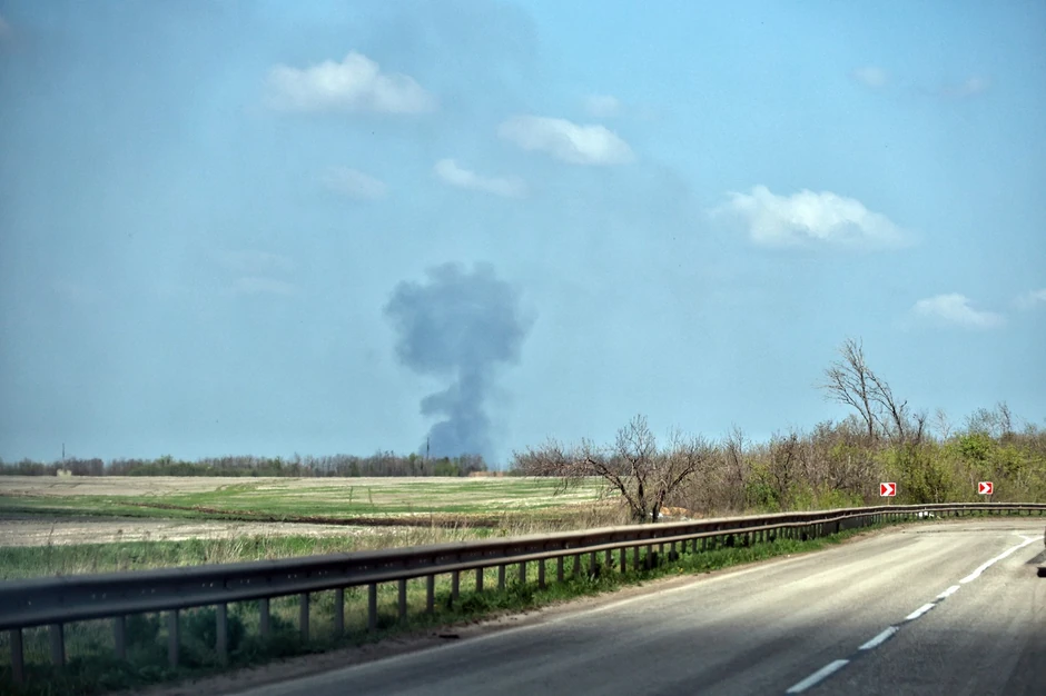 Dim nakon eksplozije u Dobropilji, Donjeck, 22. aprila