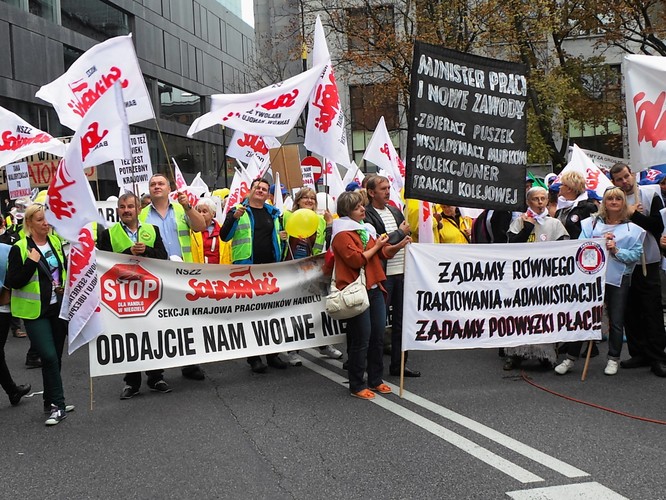 Związkowcy demonstrowali w Warszawie