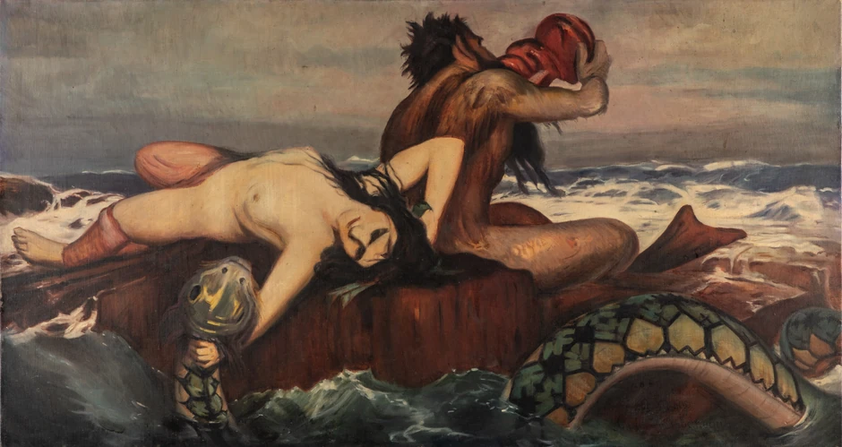 Мilan Milovanović, Triton i nimfa (kopija po Arnoldu Beklinu), oko 1929-30