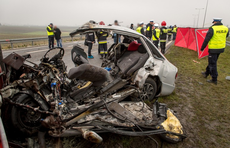 Wypadek na autostradzie A1