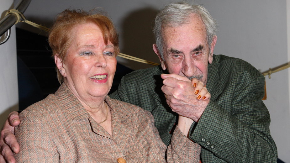 Jan Kobuszewski z żoną, 2008 r.
