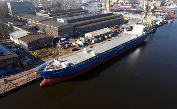 Rosyjski statek Novodvinsk zatrzymany na terenie Morskiej Stoczni Remontowej "Gryfia"