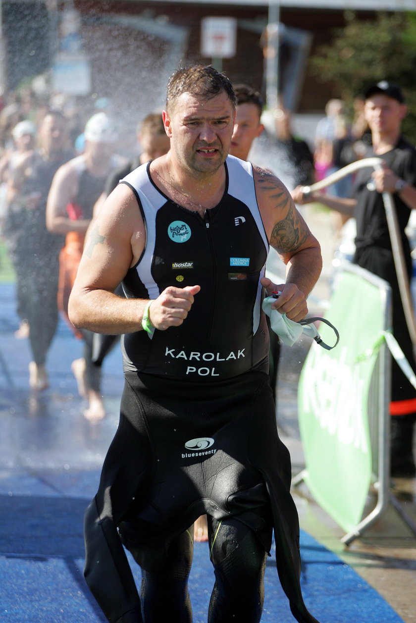 Tomasz Karolak na triathlonie w Gdyni