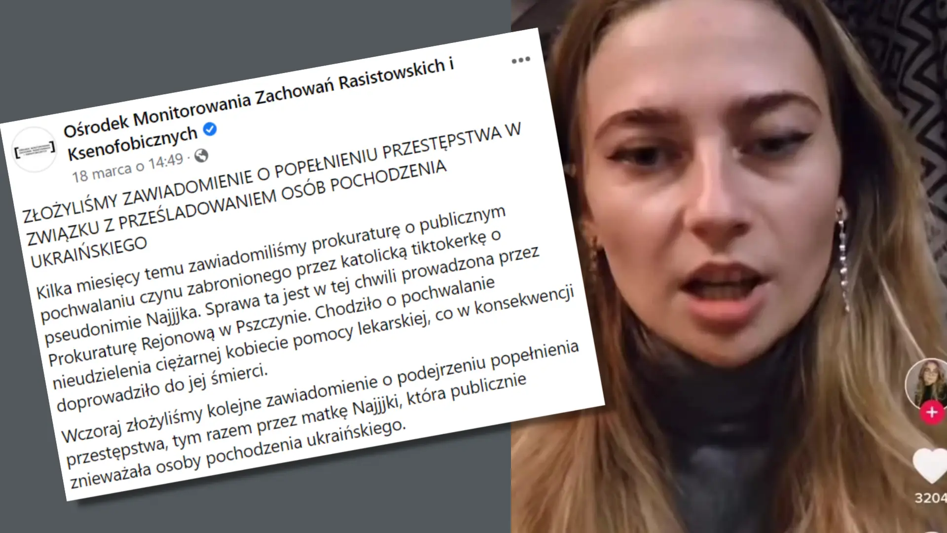 Do prokuratury wpłynęło zawiadomienie w sprawie katolickiej influencerki: "prześladowanie, nawoływanie do nienawiści, znieważanie"