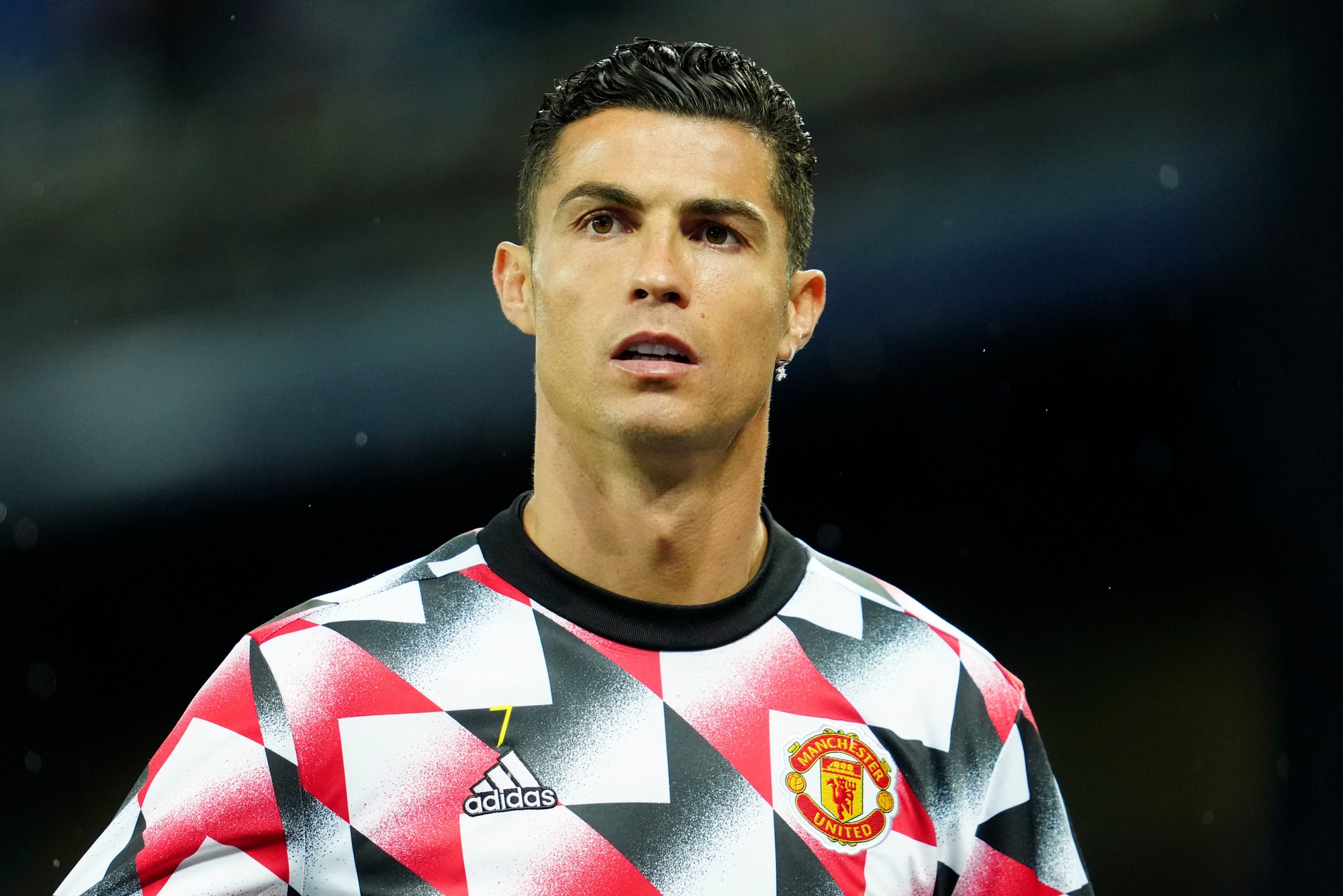Cristiano Ronaldo v drese Manchestru United.