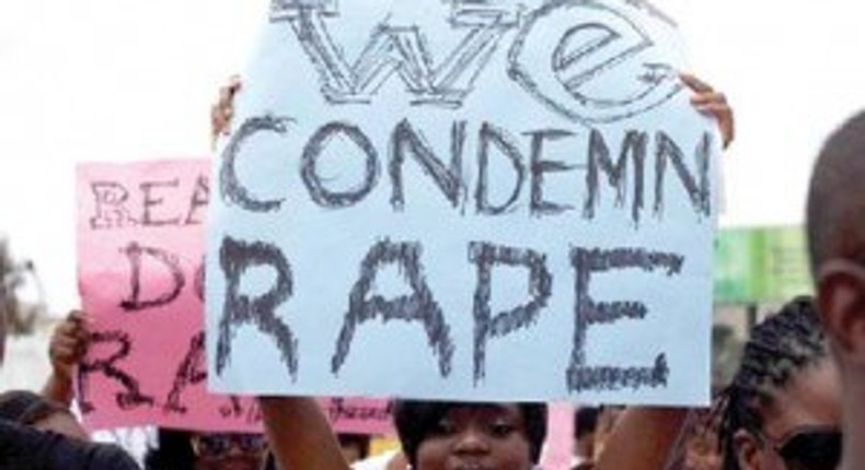 Women protesting against acts of rape.