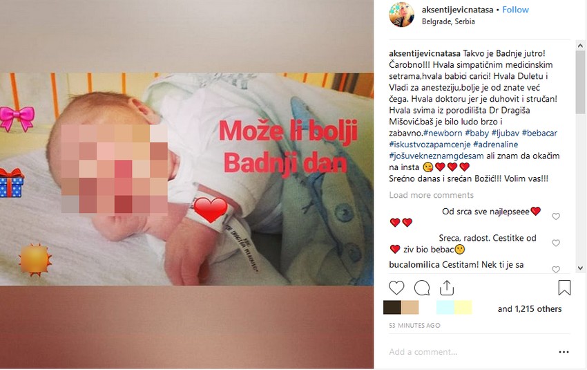 Nataša raznežila porukom i slikom