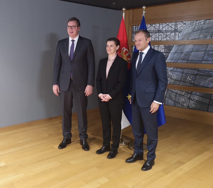 Aleksandar Vučić, Donald Tusk i Ana Brnabić