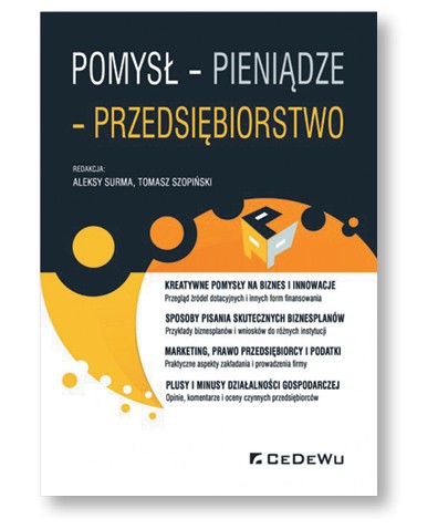 Aleksy Surma, Tomasz Szopiński (red.), „Pomysł – pieniądze – przedsiębiorstwo”, CeDeWu, Warszawa 2017