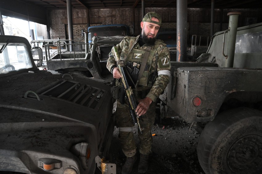 Čečenski dobrovoljci bataljona Ahmat u Marijupolju