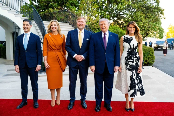 Melanija i Donald Tramp sa kraljem i kraljicom Holandije 