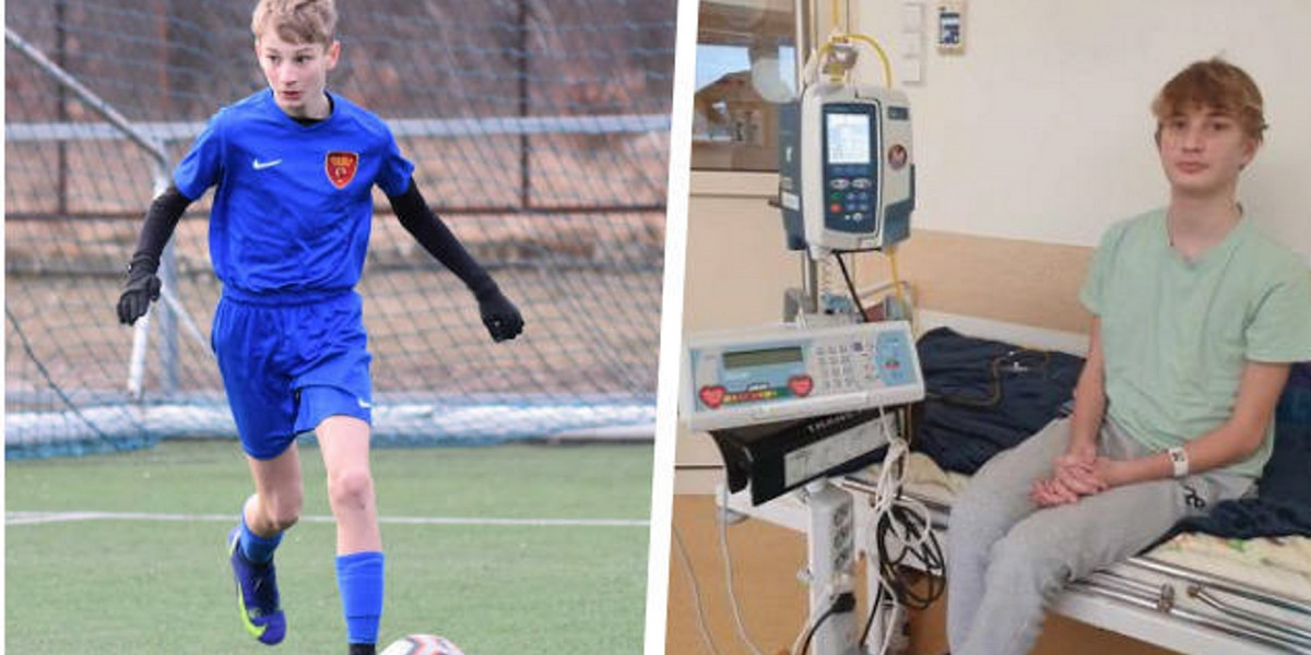 Kornel Kłoda to młody piłkarz i uczeń warszawskiego liceum. Rodzice zbierają 4 mln zł, dzięki którym ich będzie mógł rozpocząć terapię, walcząc z groźnym nowotworem.