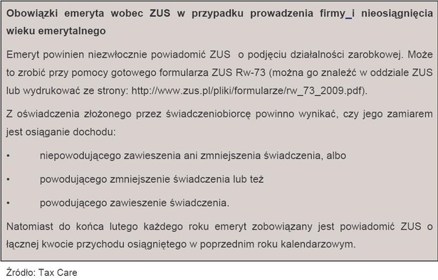 Obowiązki emeryta wobec ZUS w przypadku prowadzenia firmy i nieosiągnięcia wieku emerytalnego