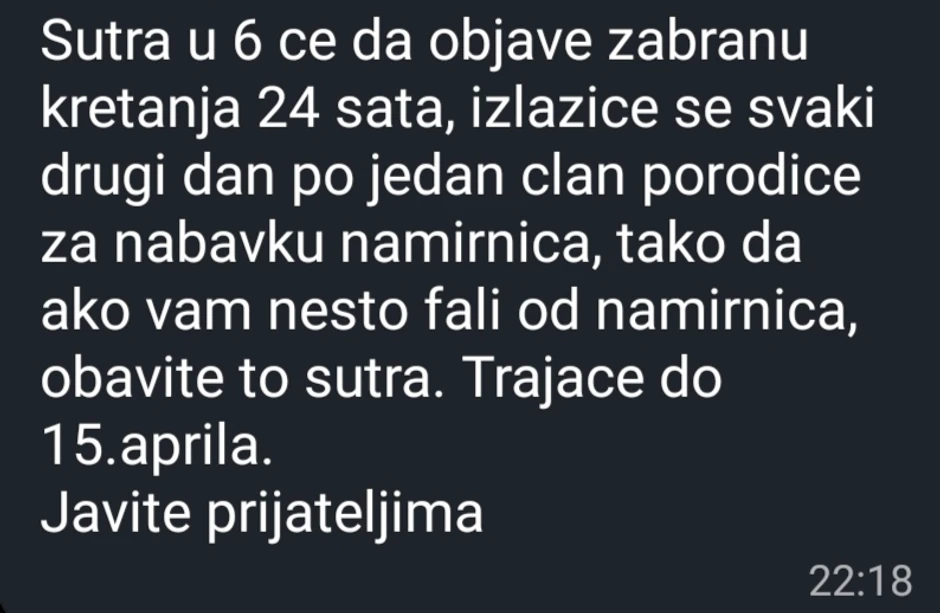 Policija traga za onim koji je poslao poruku
