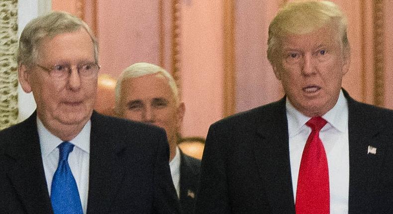 Senate Majority Leader Mitch McConnell and President Donald Trump.