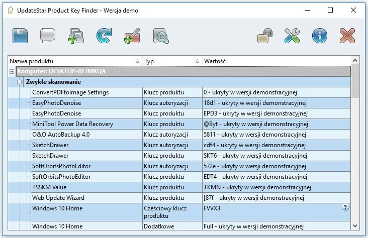 UpdateStar Product Key Finder