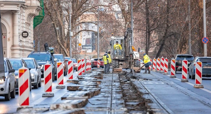 Ul. Podwale remont torowiska