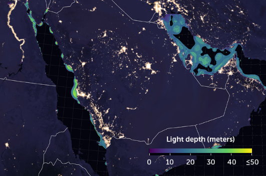 Zanieczyszczenie światłem w Zatoce Perskiej