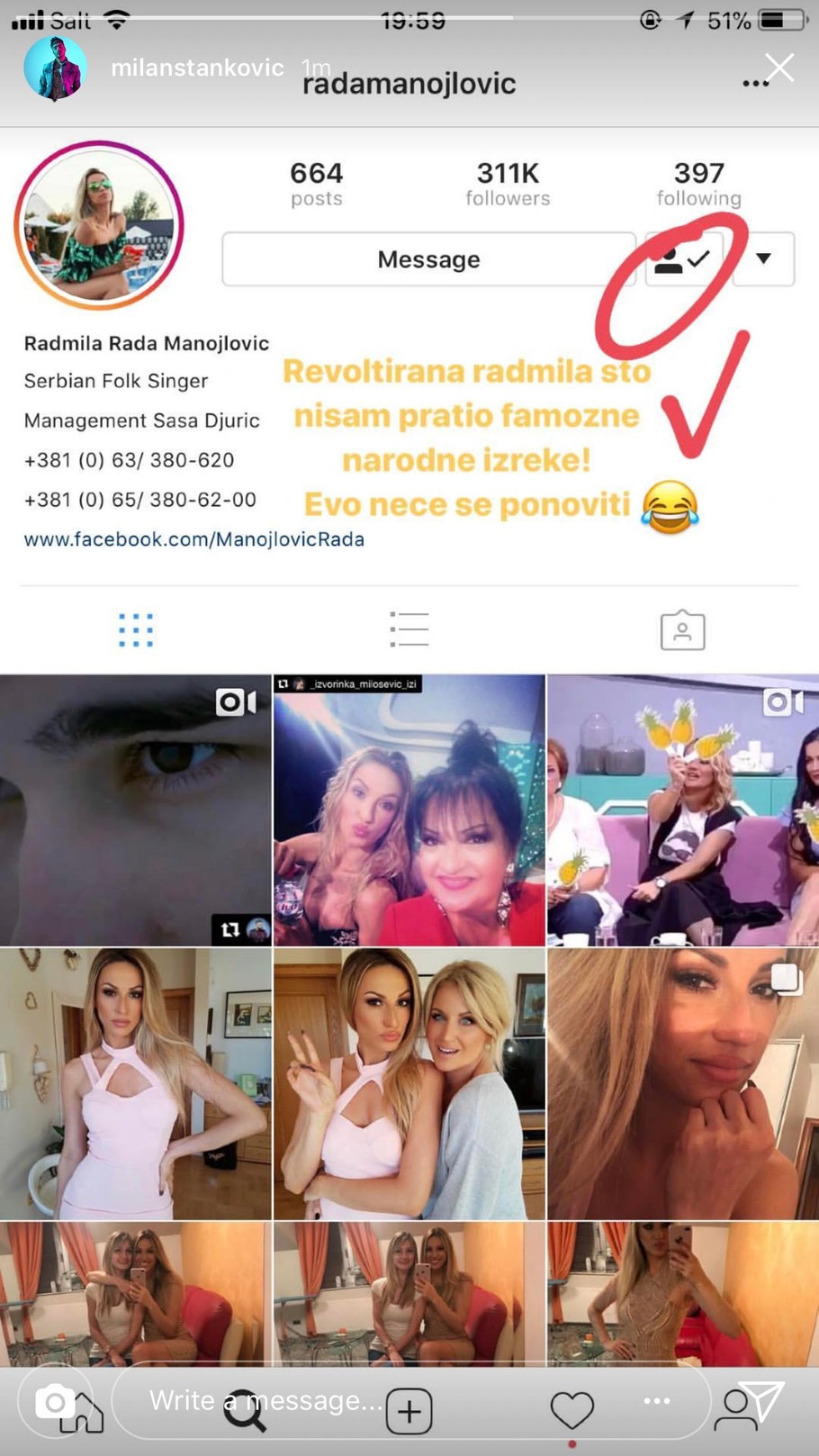 Milan Stanković zapratio Radu Manojlović