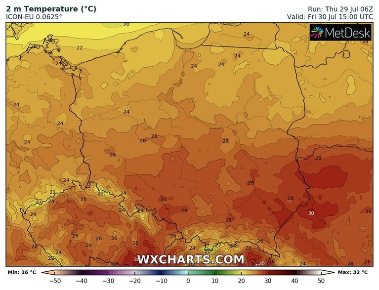 Piątek najcieplejszy będzie na południu