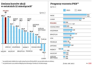 Zmiana kursów akcji w ostatnich 12 miesiącach*