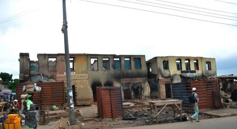 Homes and shops were torched in bloody clashes in March between Hausa and Yoruba people in Ile-Ife in southwest Nigeria that left 46 people dead and 100 injured, according to police